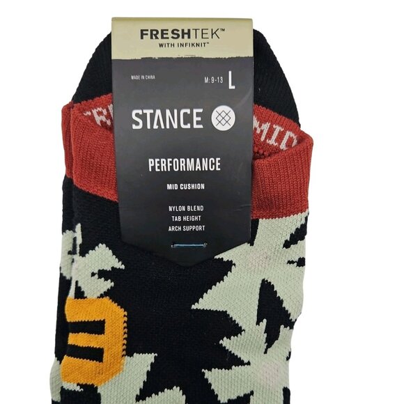 Stance FreshTek Performance Century Mid Tab Height Socks Black Large a258c24cen - Picture 4 of 7
